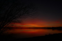 Sonnenaufgang / Morgenrte im Seeburgpark Kreuzlingen, Februar 2020