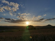 Sonnenuntergang beim Hohenhewen / Hegau, Juli 2020