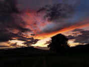 Sonnenuntergang / Abendrot ber dem Hohenstoffel, August 2020