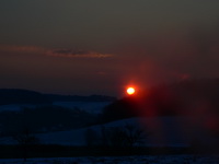 Winterlicher Sonnenaufgang im Hegau