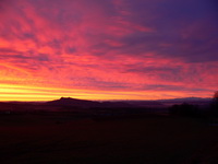 Morgenrot ber den Hegaubergen